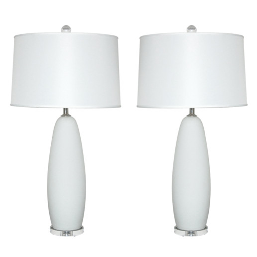 Satin Glass Vintage Murano Lamps 