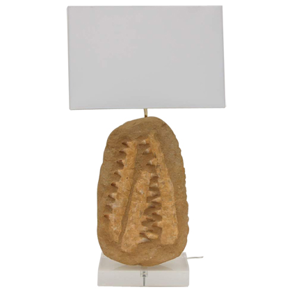 Sculptural Fossil Stone Lamp