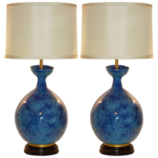 HUGE Vintage Italian Ceramic Table Lamps by The Marbro Lamp Company