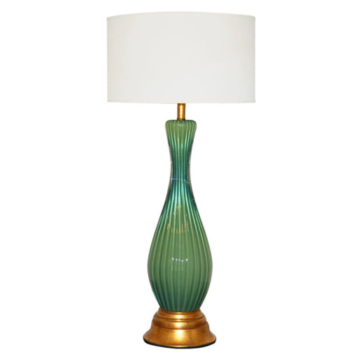 The Marbro Lamp Company - Large, Green, and Single Murano Lamp