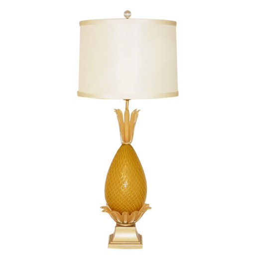 Golden Opaline Pineapple Vintage Murano Lamp