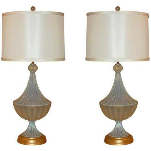 Marbro Lamp Company -  Murano Lamps of White Opaline