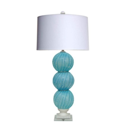 Vintage Murano Stacked Ball Lamp in Soft Sky Blue