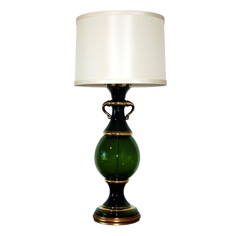 The Marbro Lamp Company - Deep Green Vintage Murano Lamp