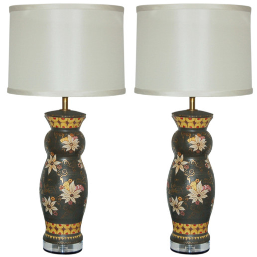 Deruta Hand Painted Italian Ceramic Table Lamps