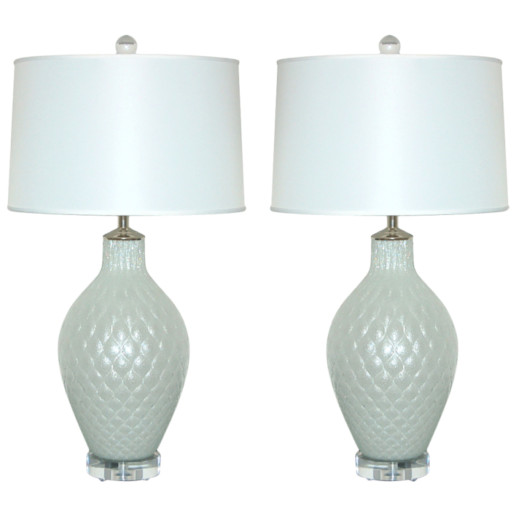 Pulegoso Murano Lamps in Diamond Pattern