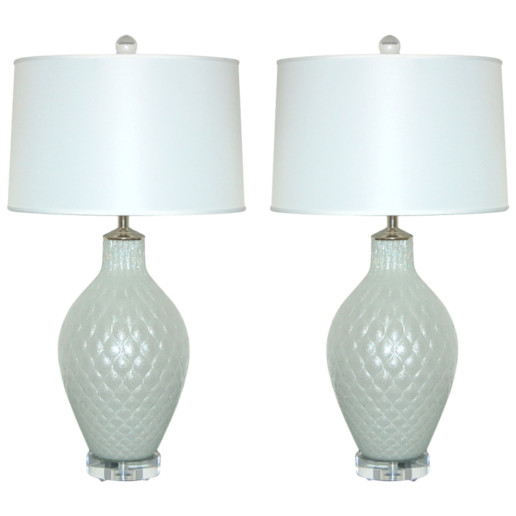 Pulegoso Murano Lamps in Diamond Pattern