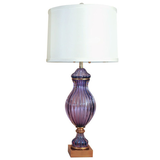 The Marbro Lamp Company - Murano Lamp In Rare Purple Venetian Glass
