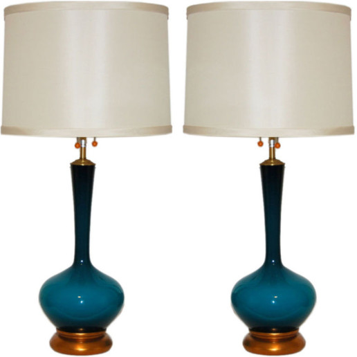 Marbro Lamp Company - Swedish Glass of Peacock Blue