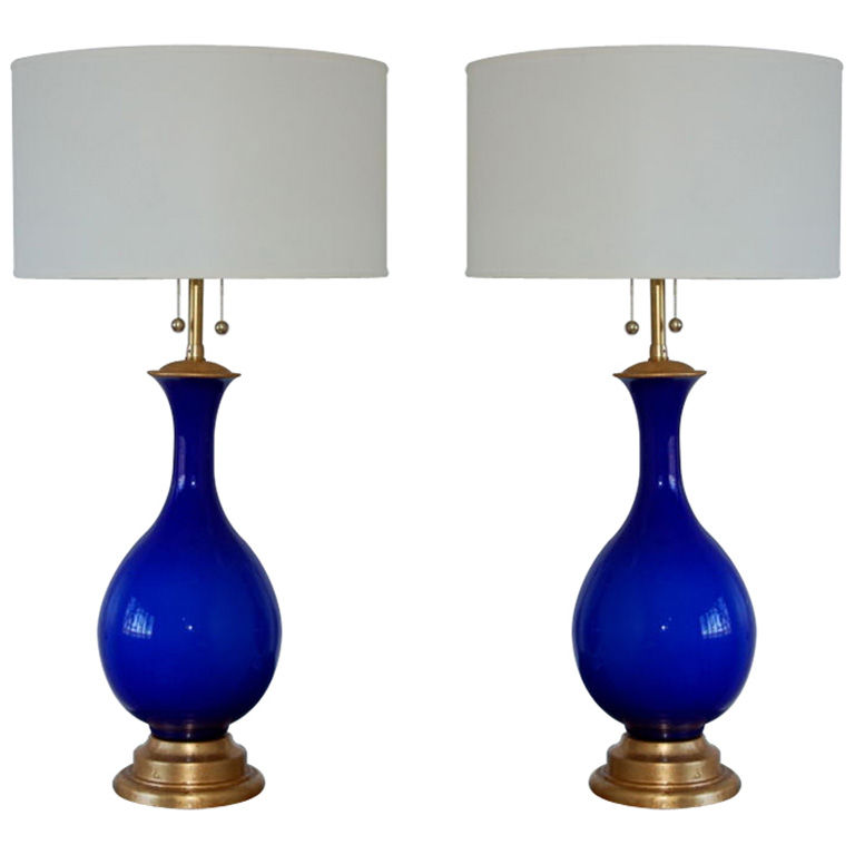 Marbro Lamp Company Murano Lamps Of, Cobalt Blue Lamp