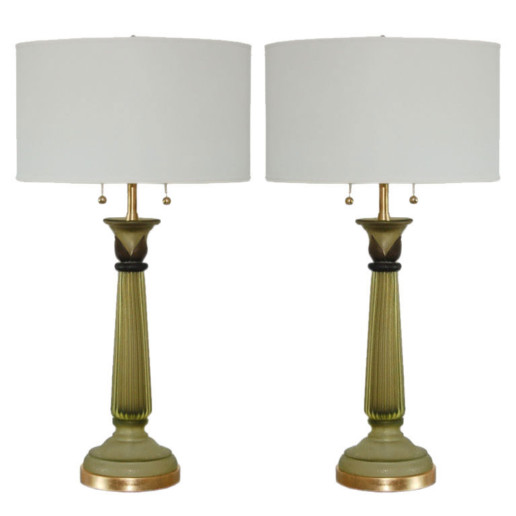 Marbro Lamp Company - Murano Lamps of Olive Green