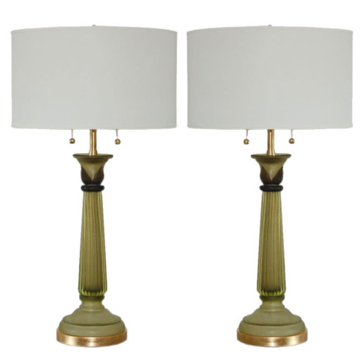 Marbro Lamp Company - Murano Lamps of Olive Green