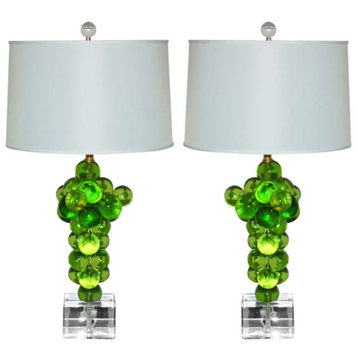 Bubble Lamps of Resin in Lime Green by Silvano Pantani, 1966