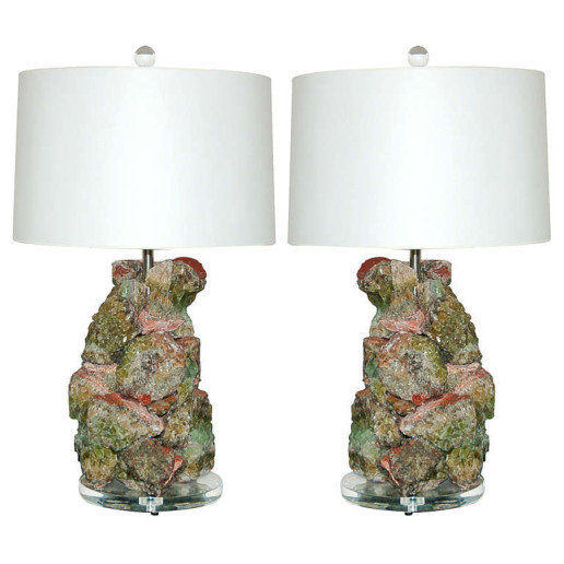ROCK CANDY Quartz Lamps in LIME SAGE 