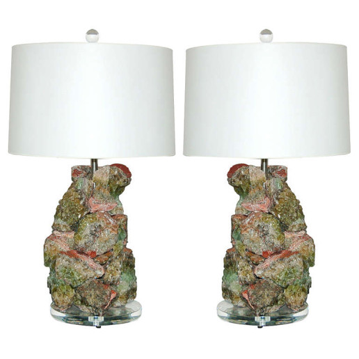 ROCK CANDY Quartz Lamps in LIME SAGE 