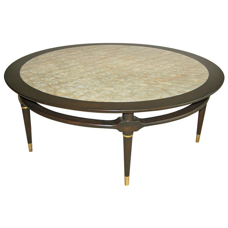 Capiz Shell Topped Coffee Table, 1964