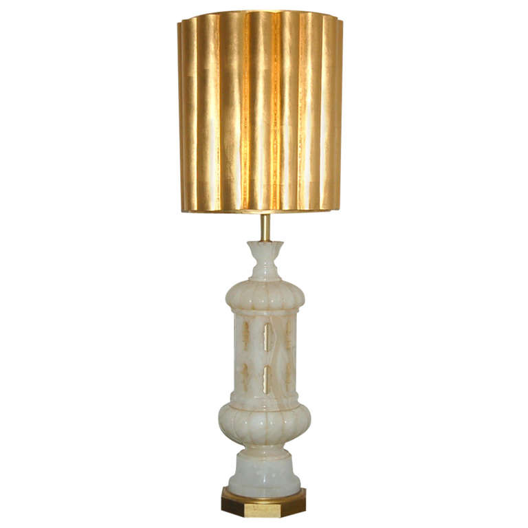 The Marbro Lamp Company - Vintage Monumental Alabaster Lamp