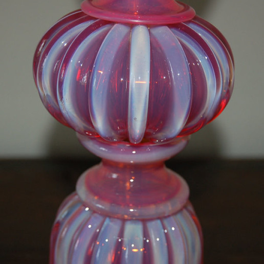 The Marbro Lamp Company - Raspberry Opaline Murano Lamp by Barovier & Toso