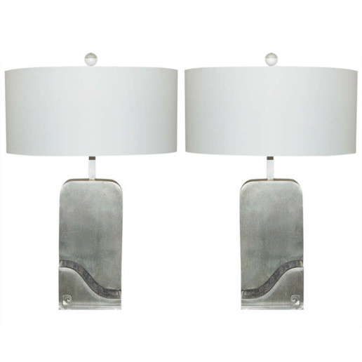 Pierre Cardin Stainless Steel Capsule Lamps 
