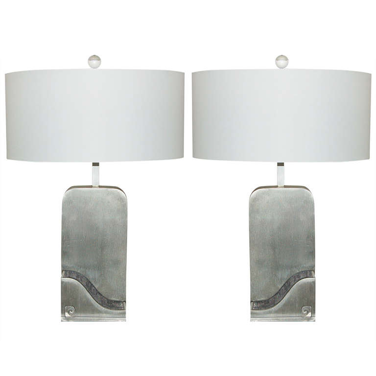 Pierre Cardin Stainless Steel Capsule Lamps