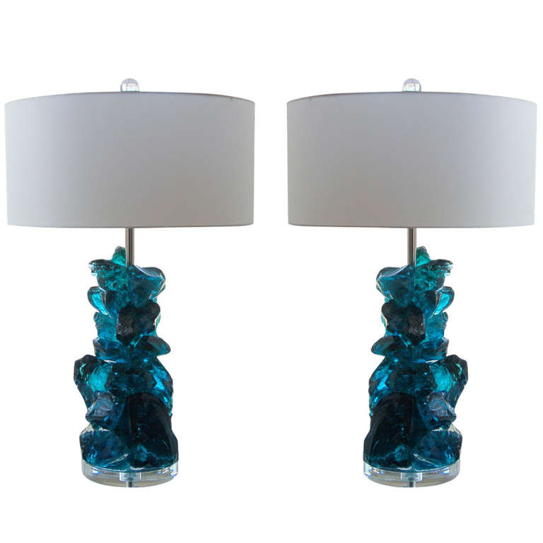 teal blue table lamp