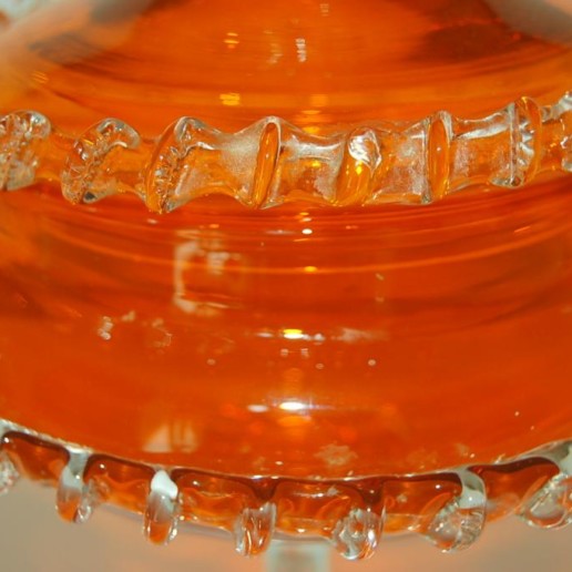 Vintage Murano Lidded Compote in Tangelo
