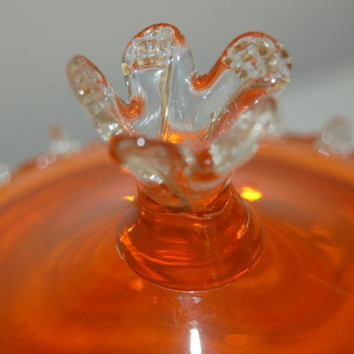 Vintage Murano Lidded Compote in Tangelo