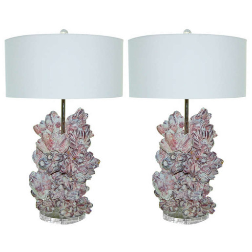  Pair of Monumental Barnacle Lamps by Swank Lighting 