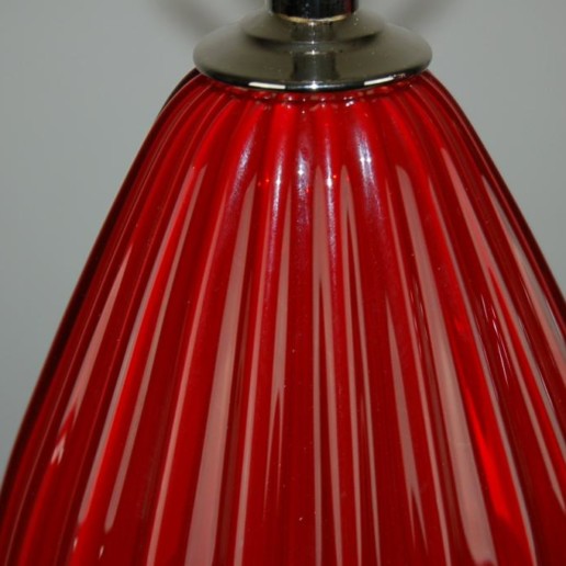 Ruby Red Murano Lamps on Lucite