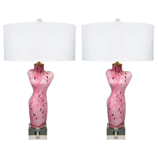 Pink Lady Murano Venus De Milo Lamps