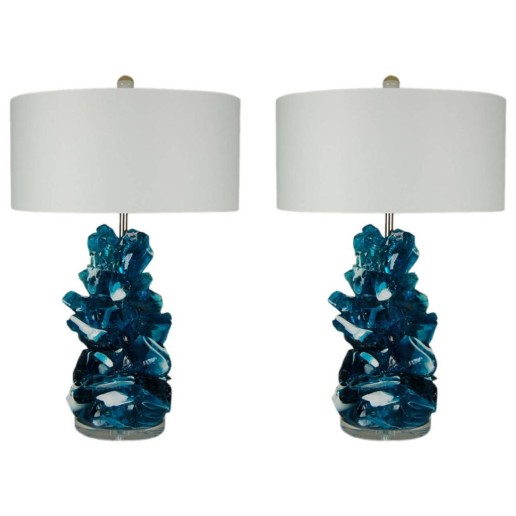 Rock Candy Lamps by Swank Lighting in Striped Aqua