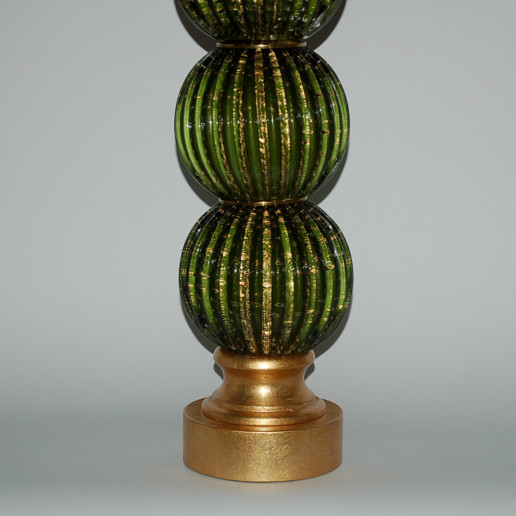 Stacked Ball Murano Lamps in Green and Gold