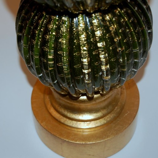 Stacked Ball Murano Lamps in Green and Gold