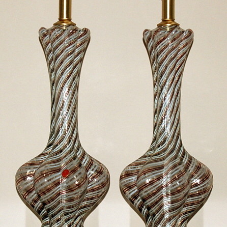 Dino Martens - Clove Shaped Filigrana Murano Lamps