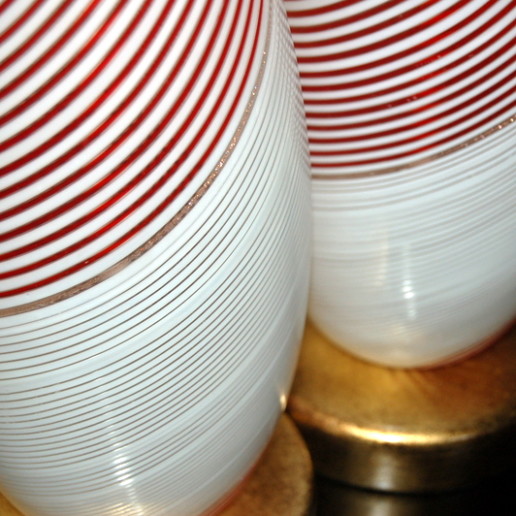 Dino Martens - Candy Cane Swirled Filigrana Murano Lamps