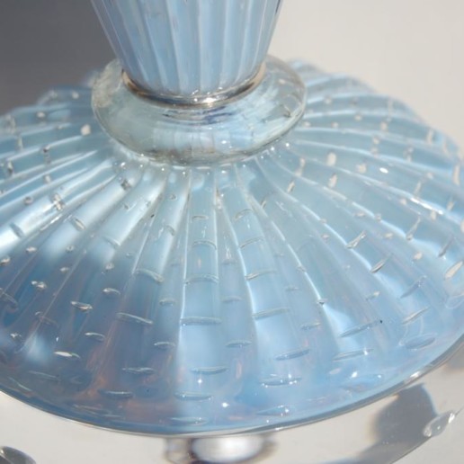 Alfredo Barbini - Blue Opaline Murano Lamp on Lucite Base
