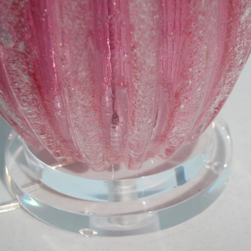 Pulegoso Murano Lamps in Raspberry Ice