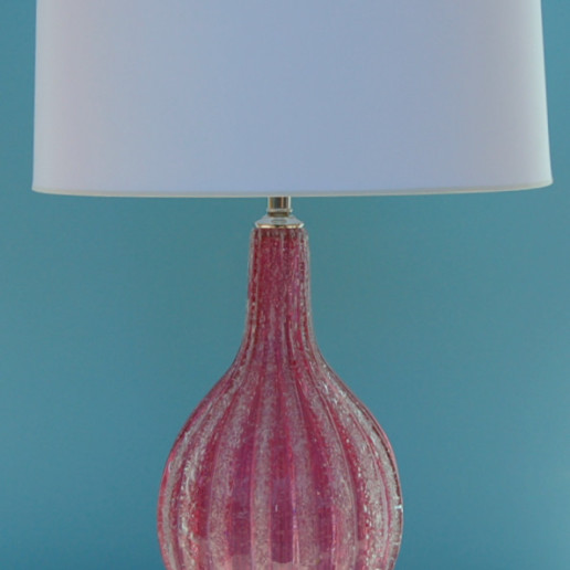 Pulegoso Murano Lamps in Raspberry Ice