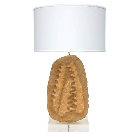 Sculptural Fossil Stone Lamp