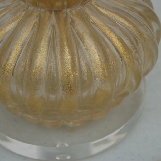 Gold and Clear Vintage Murano Lamp