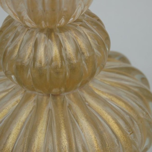 Gold and Clear Vintage Murano Lamp