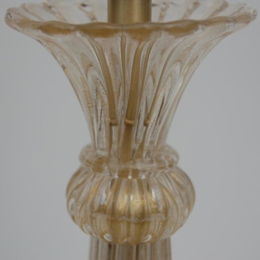 Gold and Clear Vintage Murano Lamp