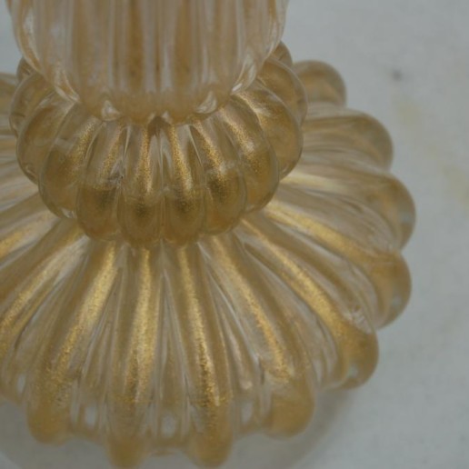 Gold and Clear Vintage Murano Lamp