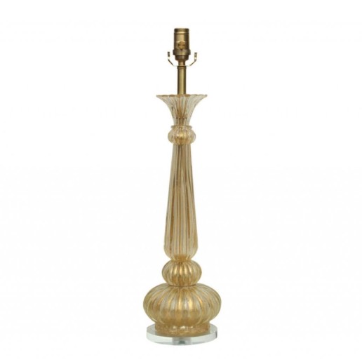 Gold and Clear Vintage Murano Lamp