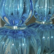 Two Toned, Two Piece Blue Vintage Murano Lamps