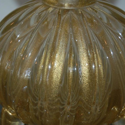 Classic Three Footed Vintage Murano Lamps in Champagne