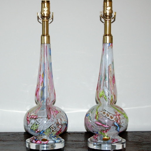 Dino Martens - Extremely Rare Pair of Tutti Frutti Table Lamps