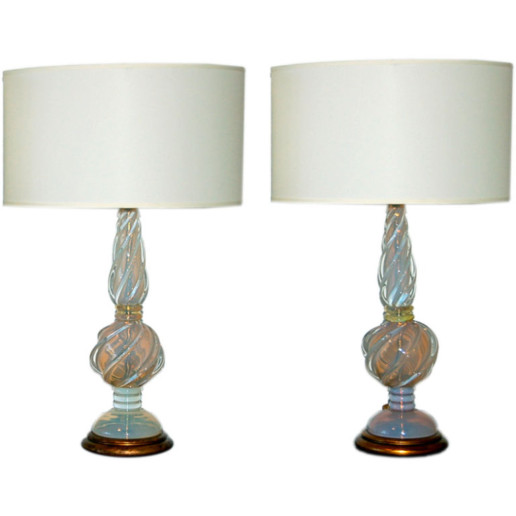 Marbro Lamp Company - Murano Lamps of White Opaline