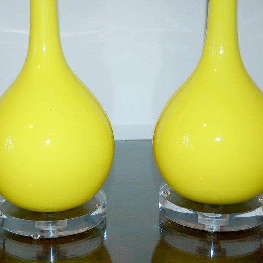 Extremely Rare Canary Yellow Vintage Murano Lamps