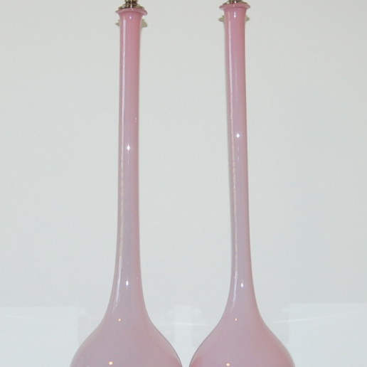 Handblown Murano Long Neck Table Lamps in Orchid